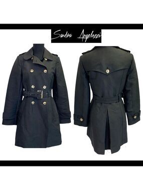 SANDRA Angelozzi NWOT Black trenchcoat size 30/XS